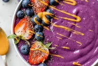 High-Protein Peanut Butter and Jelly Smoothie Bowl