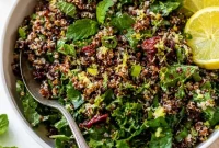 Refreshing Quinoa Kale Salad with Cranberries and Mint