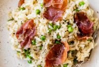 Creamy Instant Pot Risotto with Prosciutto, Peas and Herbs