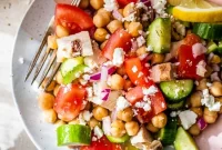 Grilled Chicken and Chickpea Salad with Lemon Vinaigrette