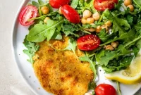 Vegan Crispy Chickpea Milanese Recipe with Lemon-Parsley Salad