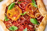 Rustic Heirloom Tomato Galette Recipe with Fresh Herbs