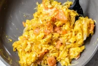 Smoked Lox and Eggs with Caramelized Onions