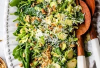 Kale and Brussels Sprout Salad with Parmesan and Pecans Recipe