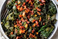 Skillet Braised Kale with Crispy Pancetta