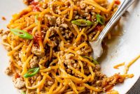Spicy Ground Chicken Stir Fry with Hearts of Palm Noodles