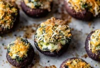 Creamy Spinach Dip Stuffed Mushrooms