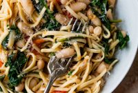 Garlic Lemon White Bean Scampi with Linguine