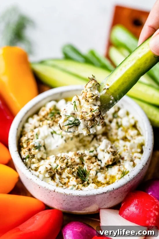 High Protein Cottage Cheese Veggie Dip
