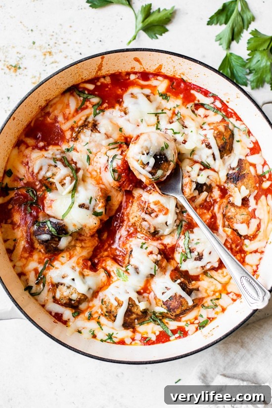 Cheesy Turkey Meatball Skillet