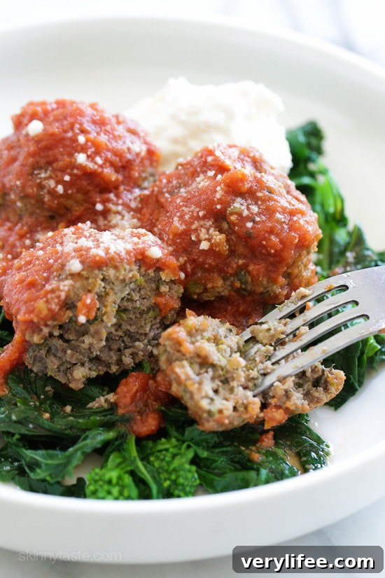 Slow Cooker Beef Meatballs with Broccoli Rabe