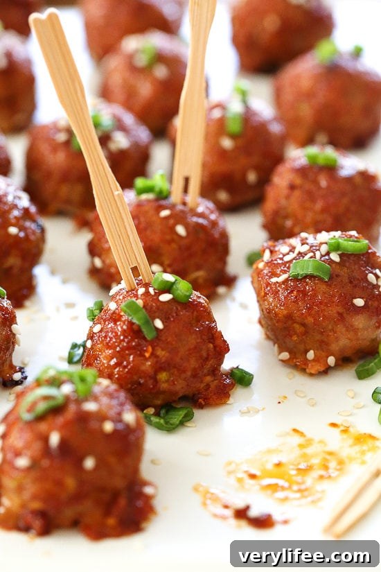 Korean-inspired gochujang meatballs