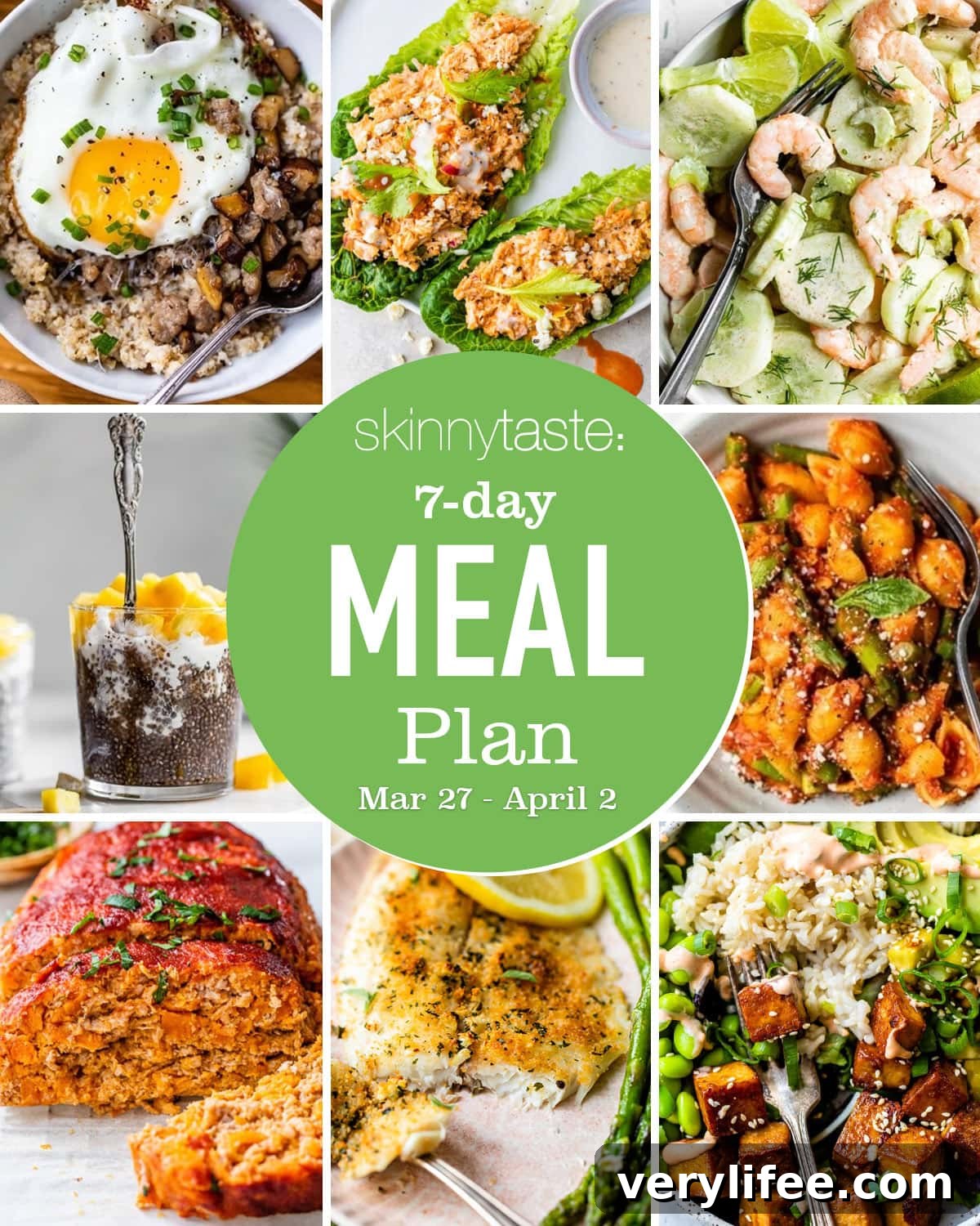 7-Day Balanced Meal Plan March 26-April 2 2 Meal plan collage
