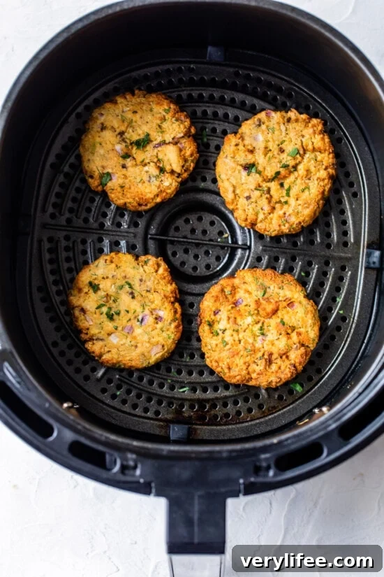 Crispy Air Fryer Salmon Patties Recipe 6 Air frying the salmon patties