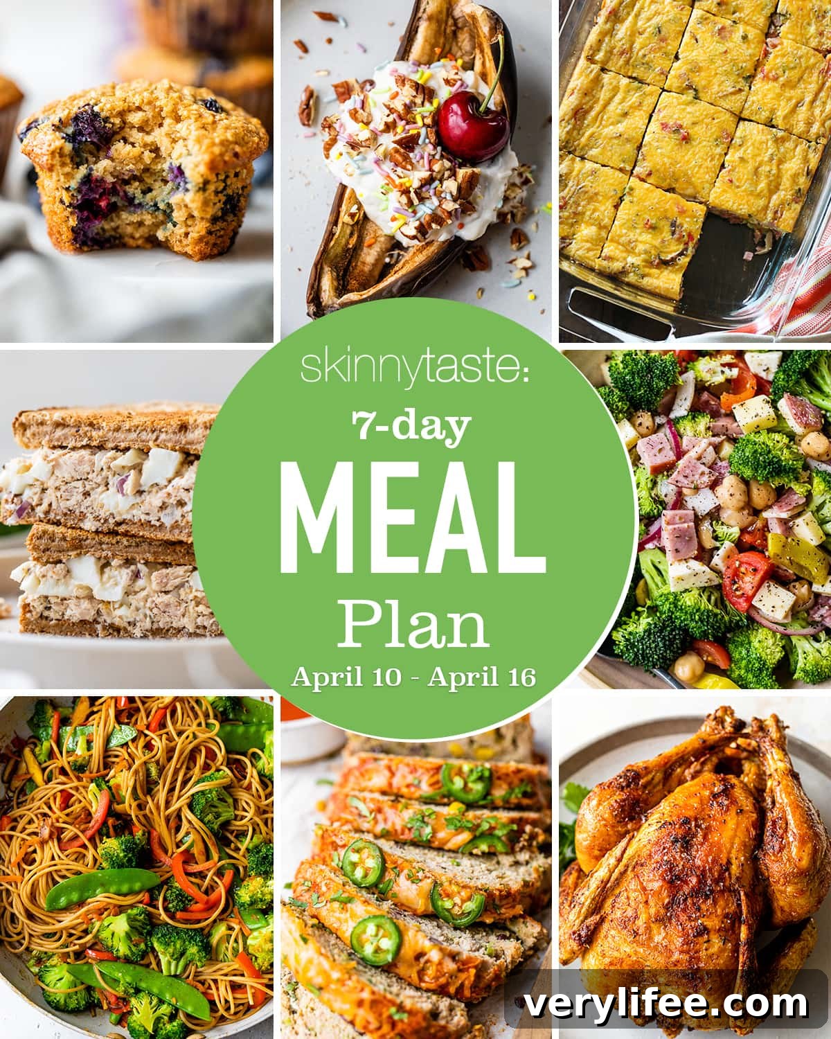 7-Day Balanced Meal Plan: April 10-16 2 7 Day Healthy Meal Plan - breakfast lunch dinner and shopping list
