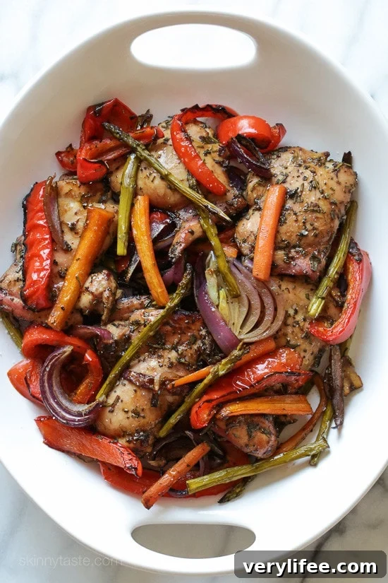Balsamic chicken with roasted vegetables