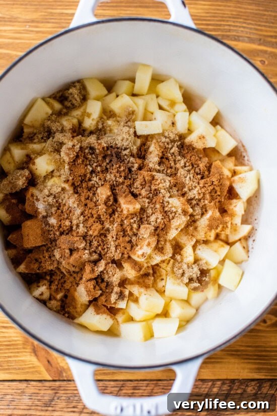 Stovetop Apple Butter Recipe: Small-Batch Homemade Spread 6 Dice apples and add spices to to the pot.