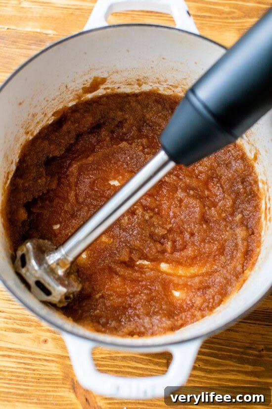 Stovetop Apple Butter Recipe: Small-Batch Homemade Spread 8 Puree with an immersion blender.