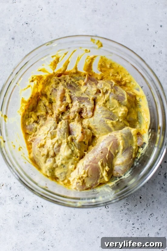 Yogurt Marinade with chicken in a bowl
