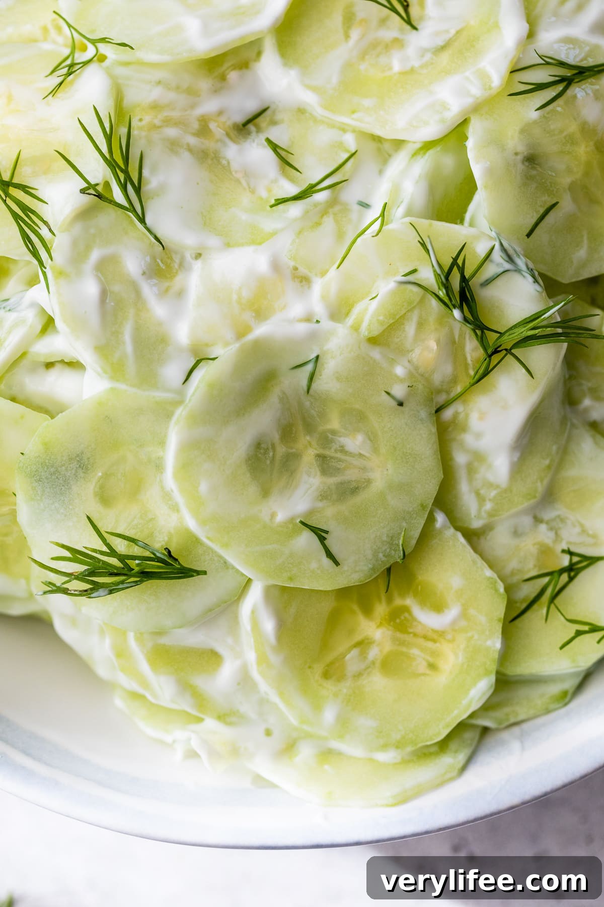 Creamy Cucumber Salad with Dill and Yogurt Dressing 2 Creamy Cucumber Salad