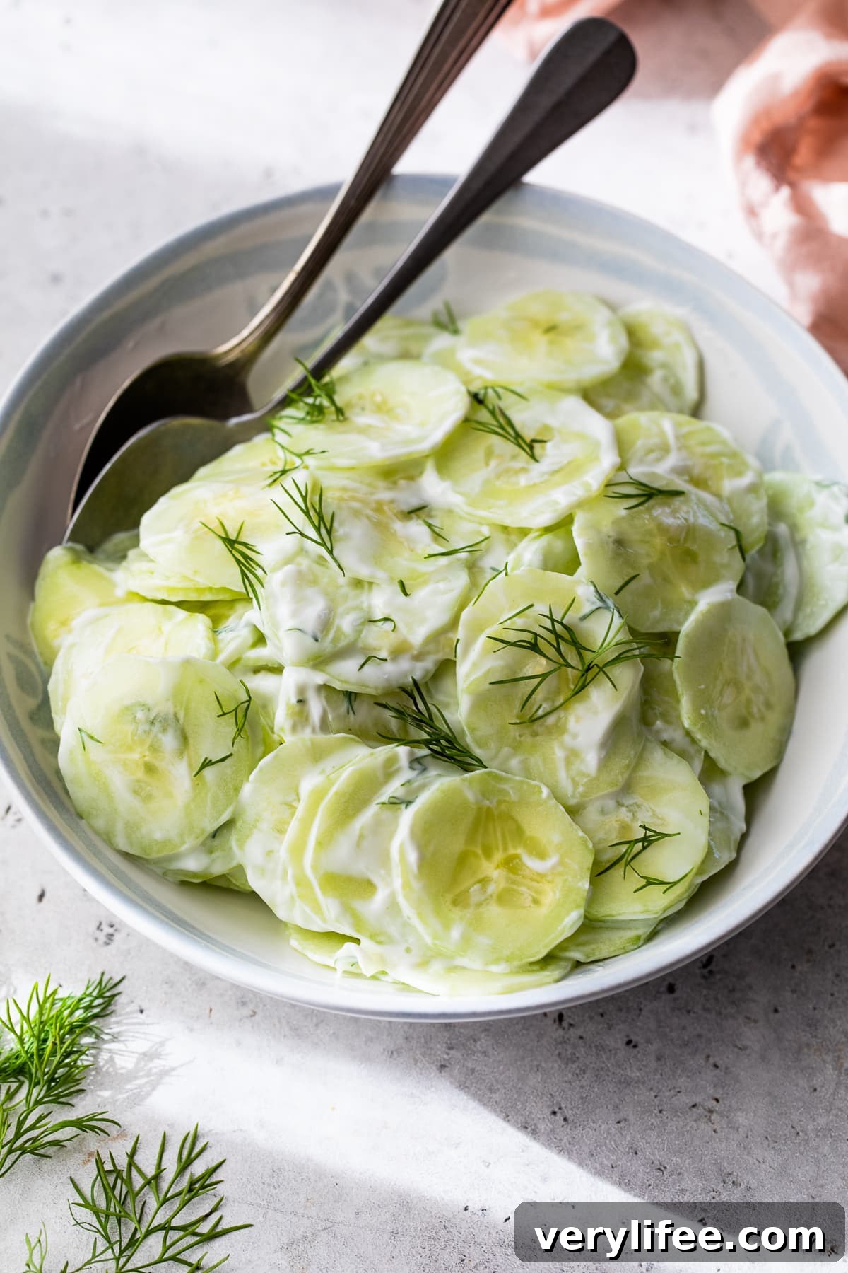 Creamy Cucumber Salad with Dill and Yogurt Dressing 5 Creamy Cucumber Salad with dill