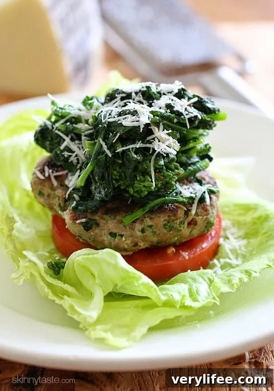 Broccoli Rabe Turkey Burgers