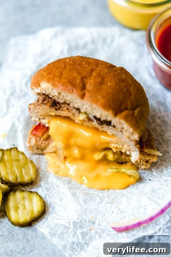 turkey burger stuffed with cheese