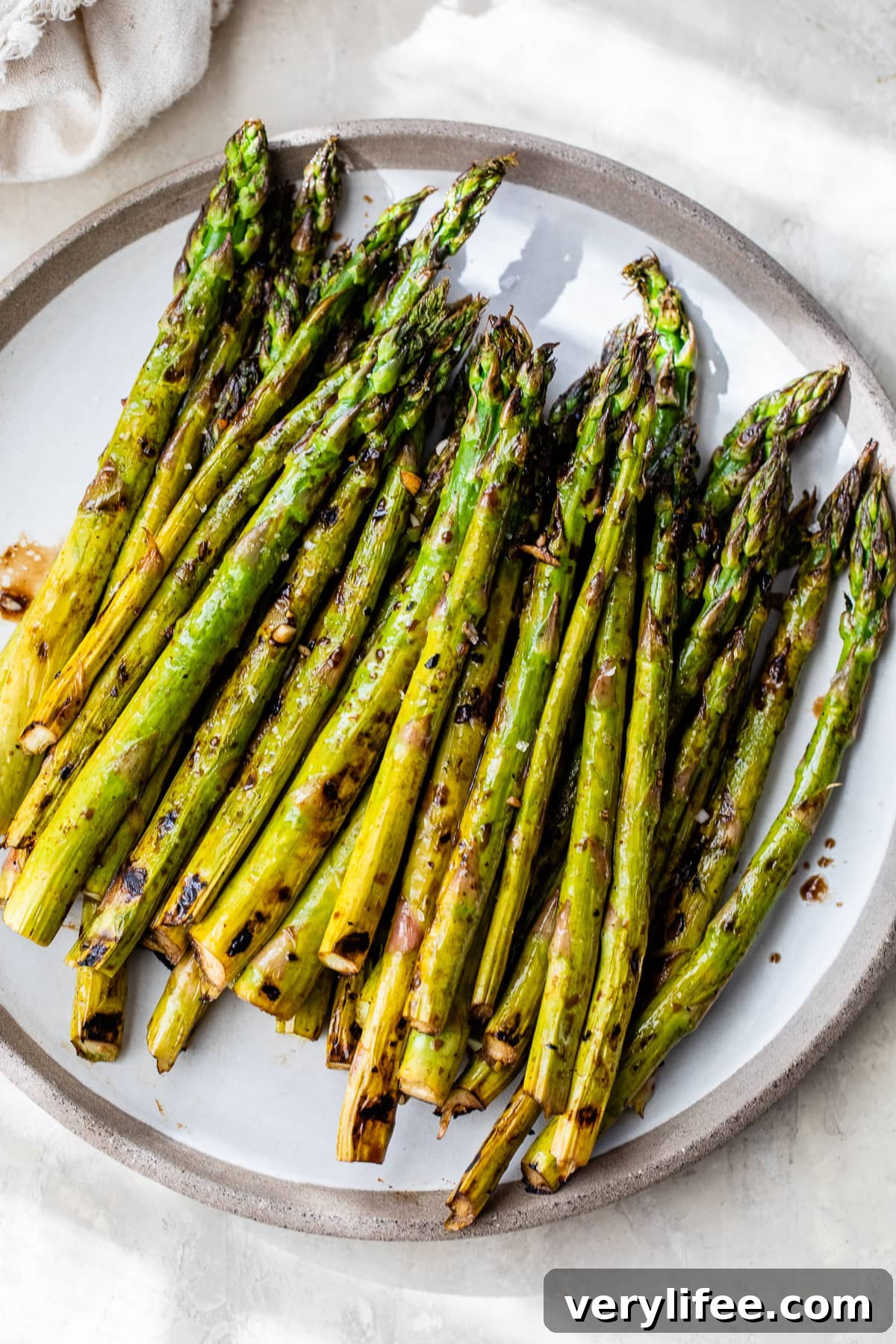 balsamic asparagus on a plate