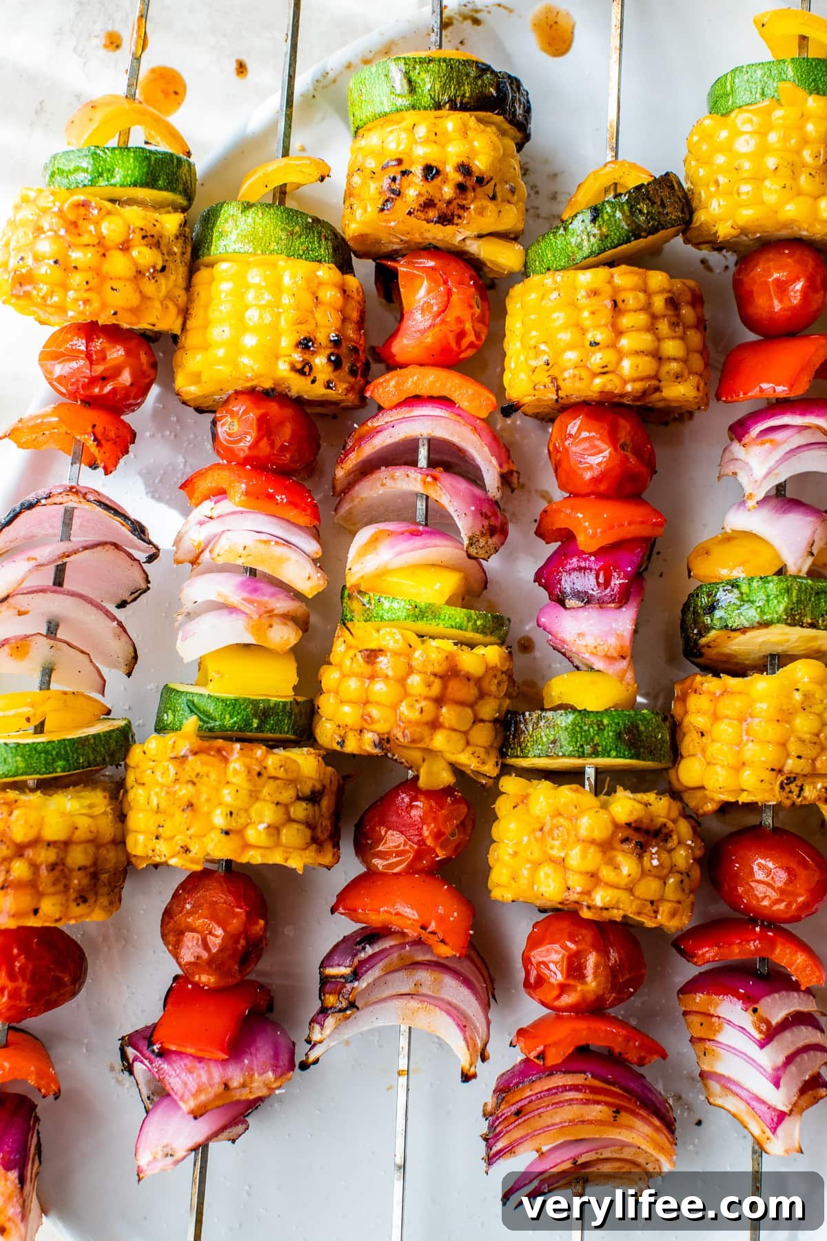 Grilled Vegetable Kabobs Recipe for Summer BBQs 7 Veggie Kabobs with BBQ Sauce