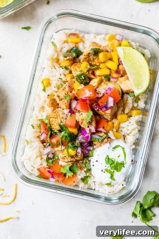 Chicken Taco Poblano Rice Bowls