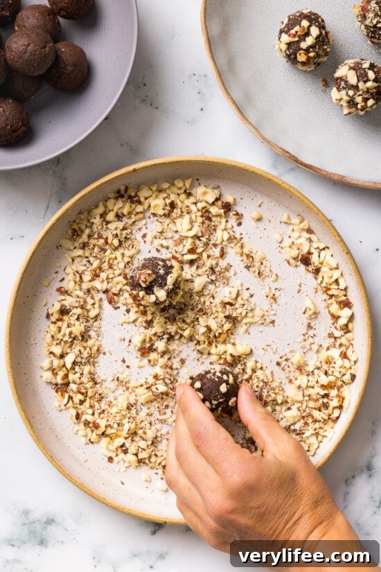 Chocolate Date Balls with nuts