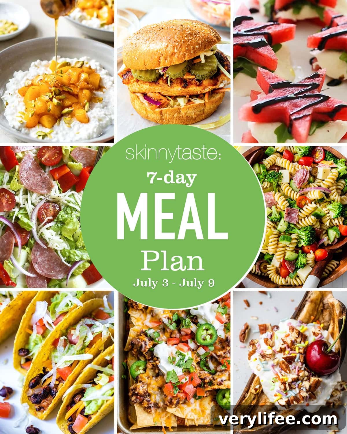 Free 7-Day Nutritious Meal Plan July 3-9 2 Healthy meal plan collage