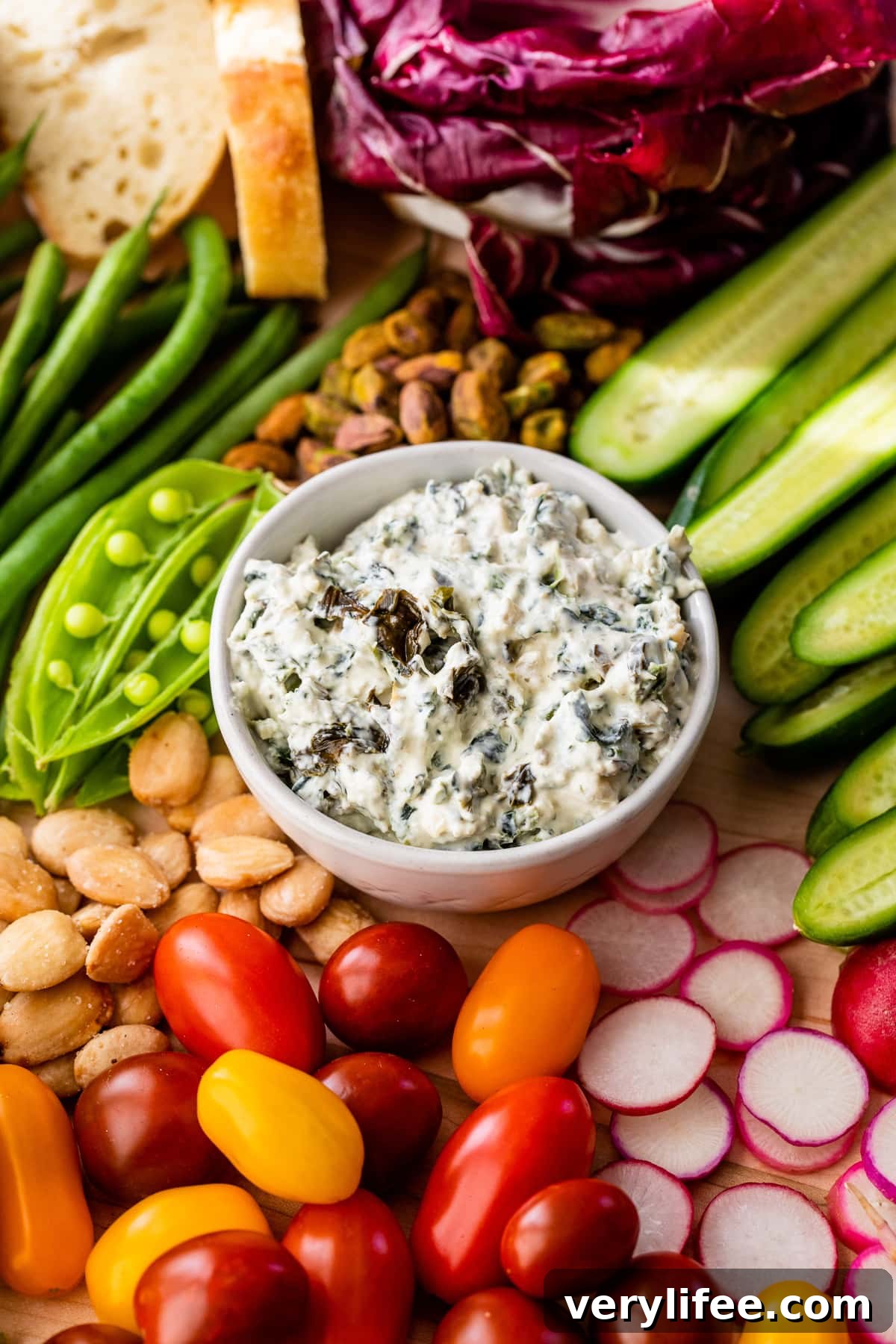 Veggie Tray Ideas for Parties with Dips 4 Vegetables with spinach dip in bowl