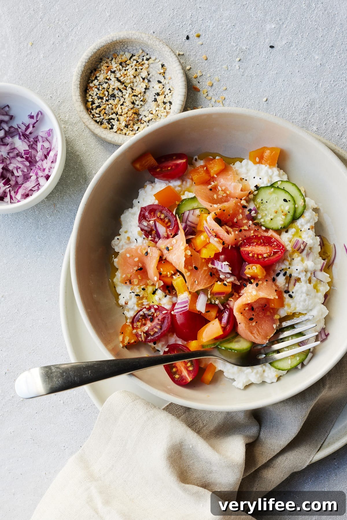 Pre-Order Skinnytaste Simple: Bonus Pack + 2 Exclusive Recipes 5 Everything but the Bagel Cottage Cheese and Lox Bowl