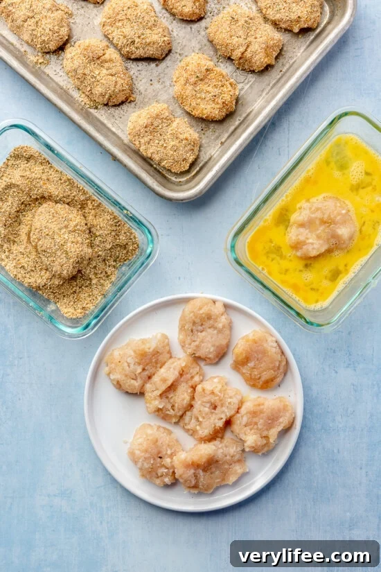 ground chicken, eggs, breadcrumbs