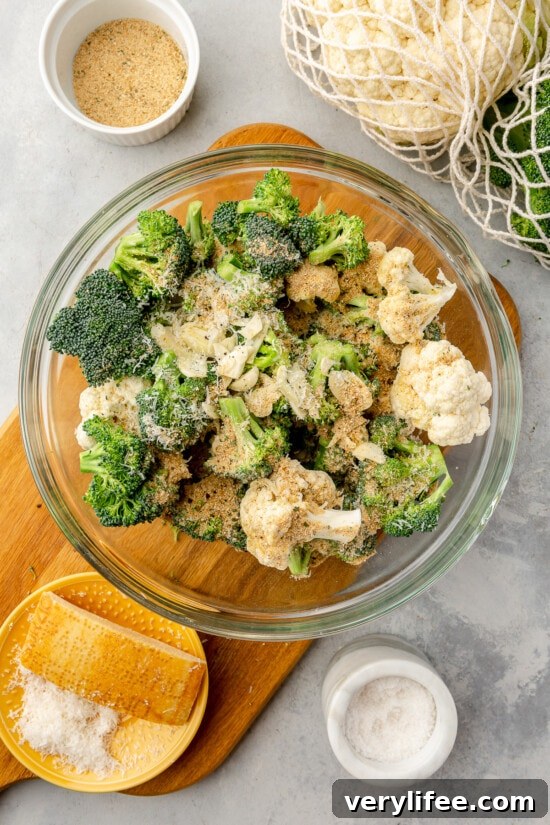 broccoli and cauliflower with breadcrumbs