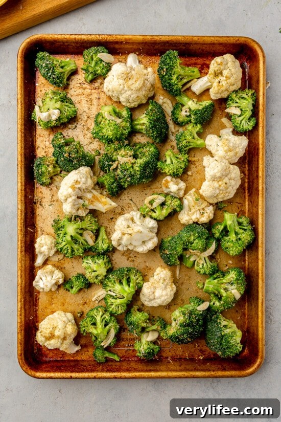 sheet pan with veggies