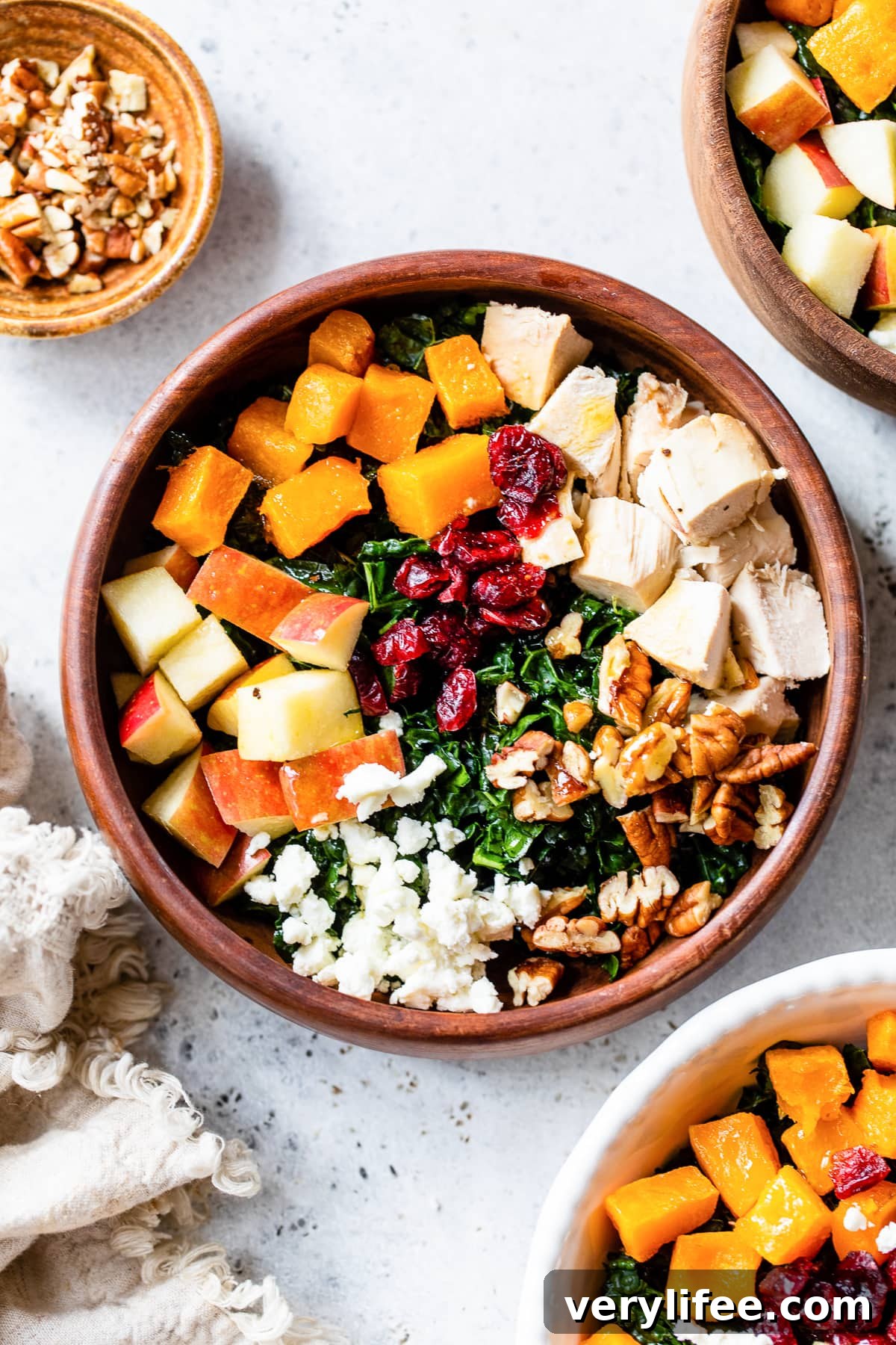 Autumn Kale and Chicken Salad with Maple Vinaigrette 3 Kale Salad with Butternut Squash and Chicken