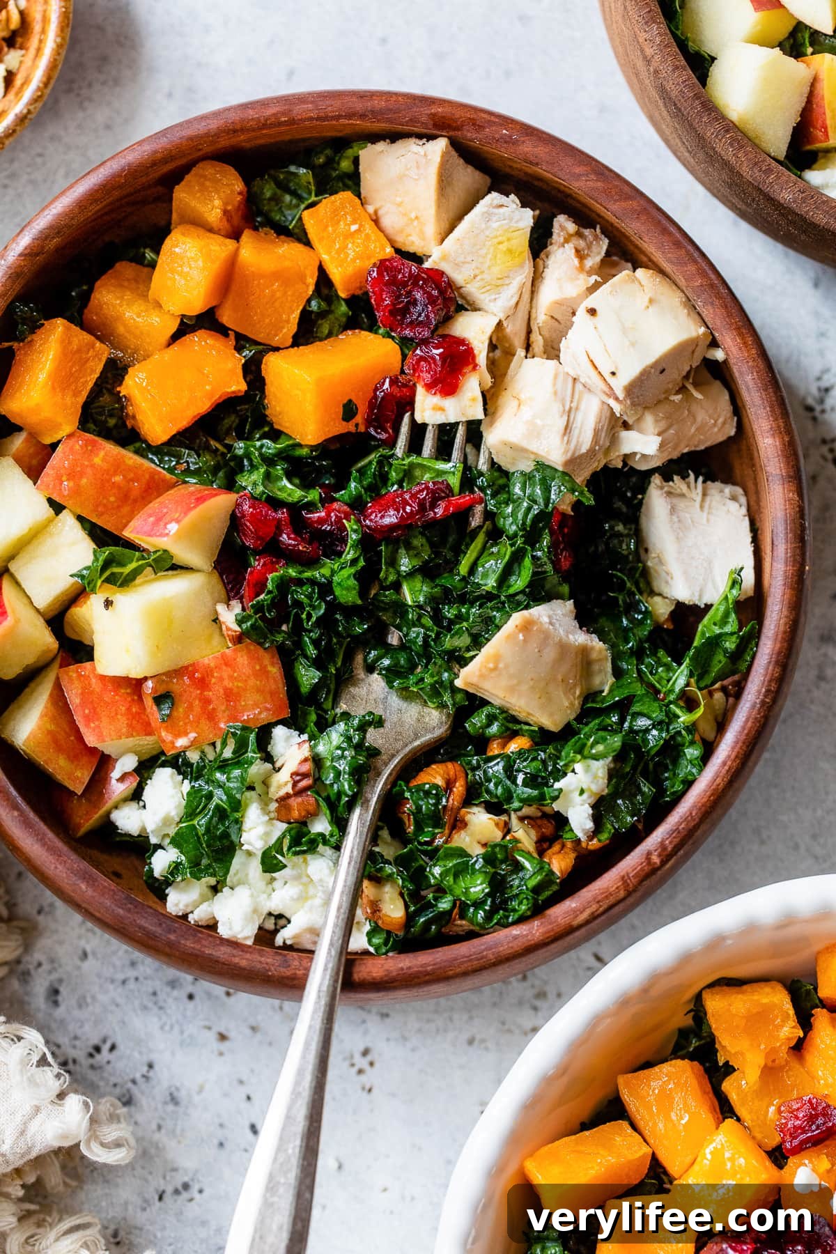 Autumn Kale and Chicken Salad with Maple Vinaigrette 7 Autumn Kale Salad with Chicken