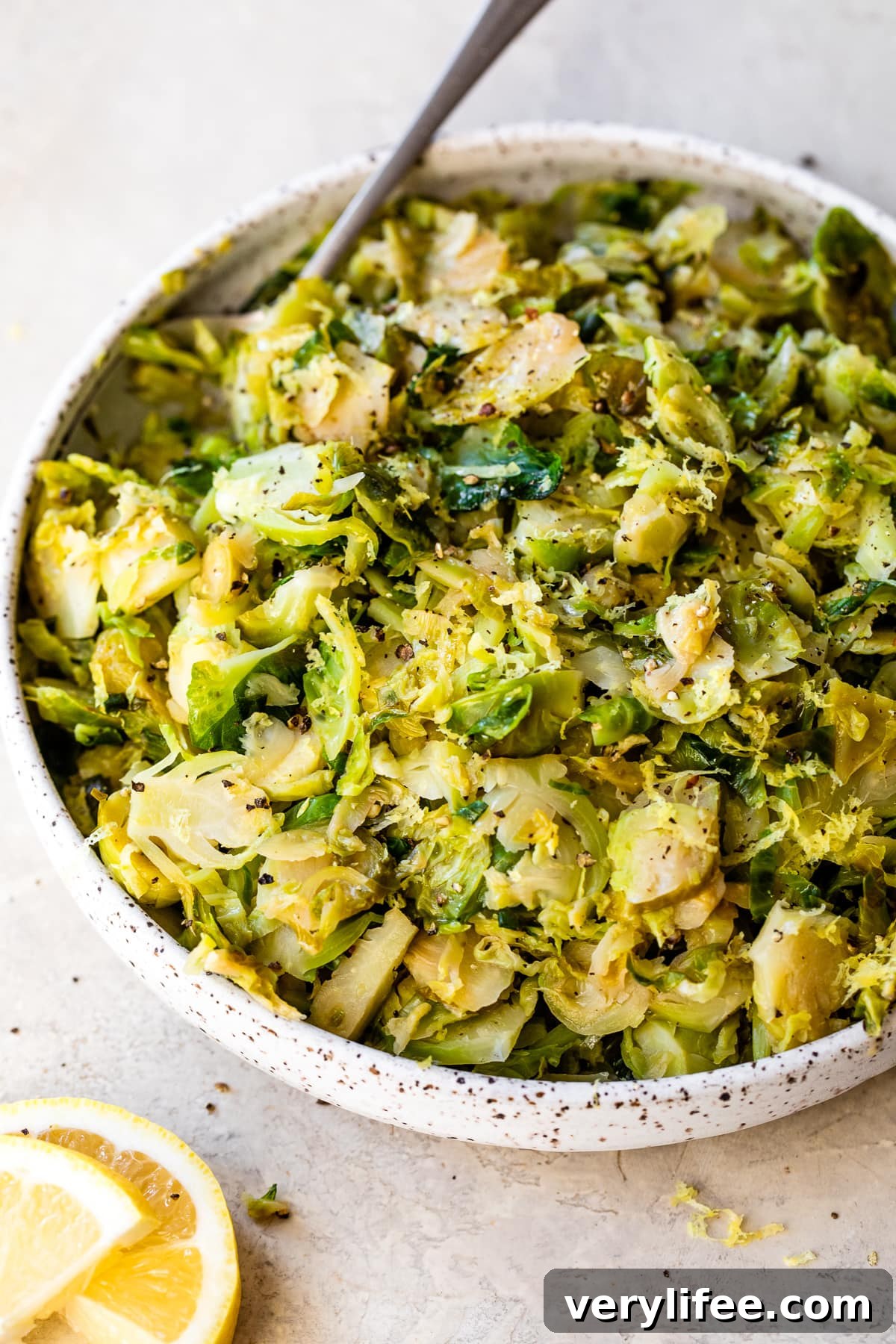 Crispy Roasted Lemon Brussels Sprouts 7 Lemon Brussels Sprouts ready to serve