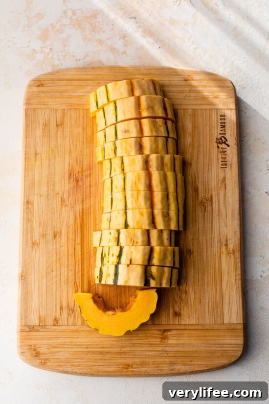 Delicata Squash sliced