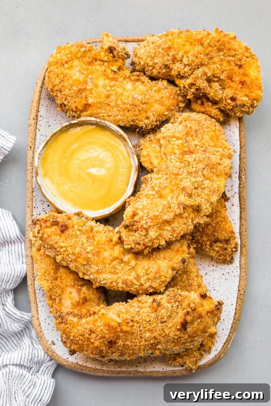 Pretzel Crusted Chicken Tenders with Honey Mustard