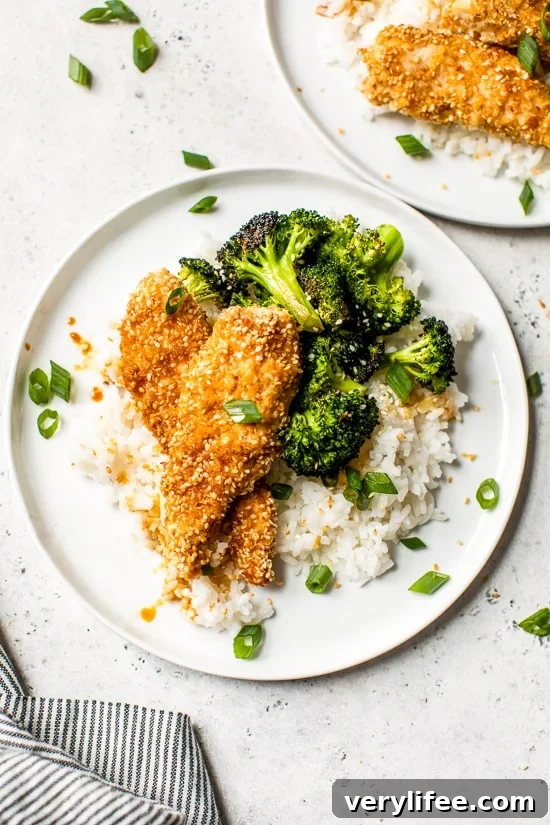 Sesame Encrusted Baked Chicken Tenders