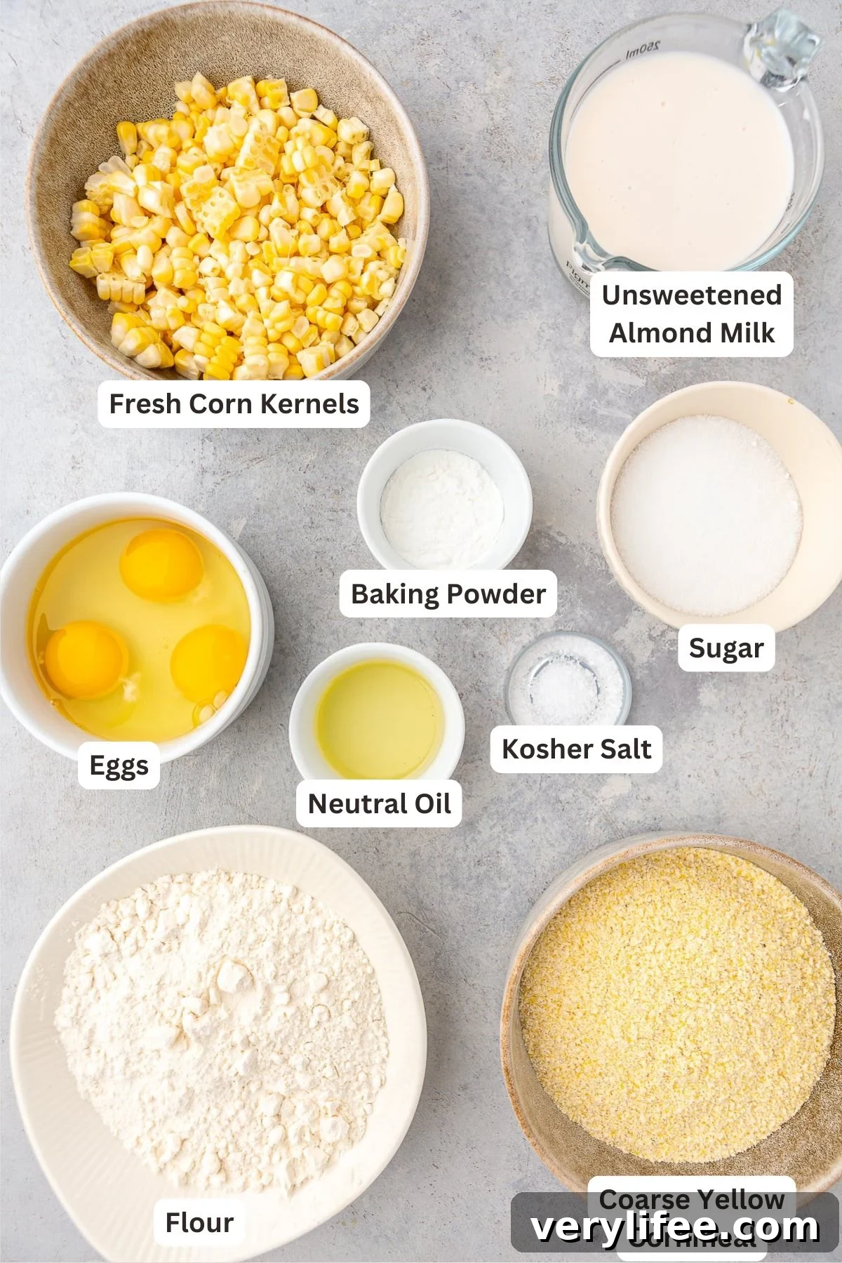Ingredients for Cornbread Muffins.