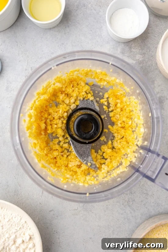 corn in food processor
