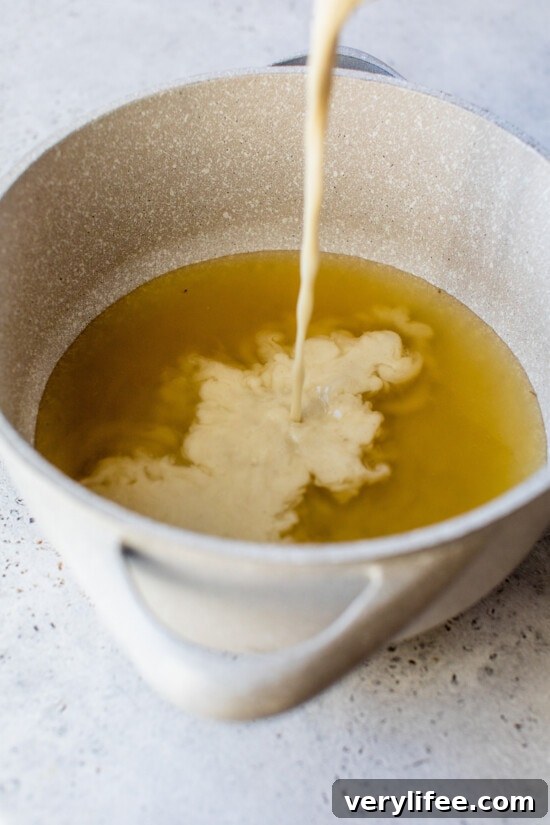 broth and flour