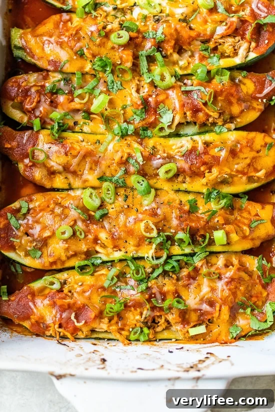 10 Comforting Chicken Casserole Recipes for Weeknight Meals 5 Chicken Enchilada Stuffed Zucchini Boats