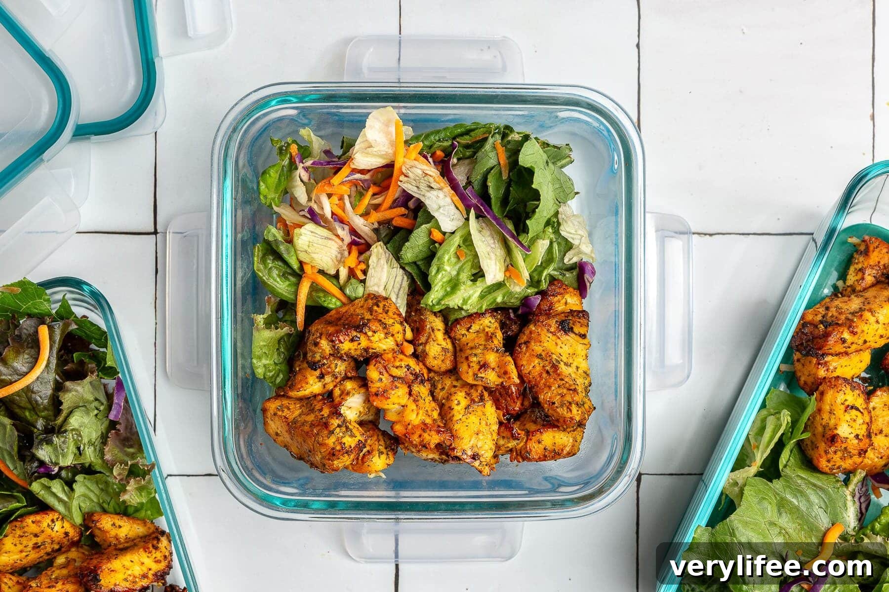 Chicken Bites with salad