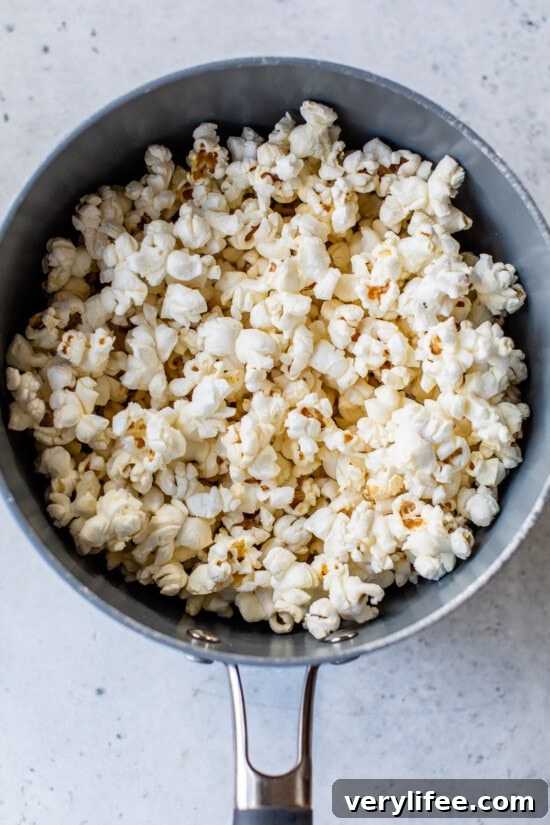 Crispy Homemade Ranch Popcorn Recipe 6 Popcorn in pot with no oil