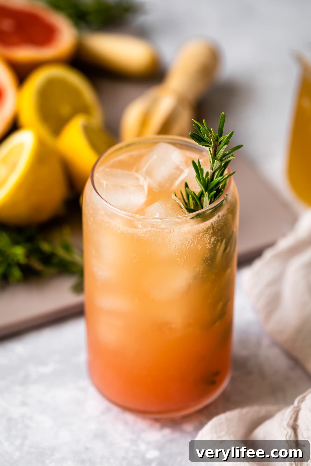 Grapefruit Ginger Kombucha Mocktail Recipe 2 Grapefruit-Ginger Kombucha Mocktail